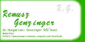 remusz genzinger business card